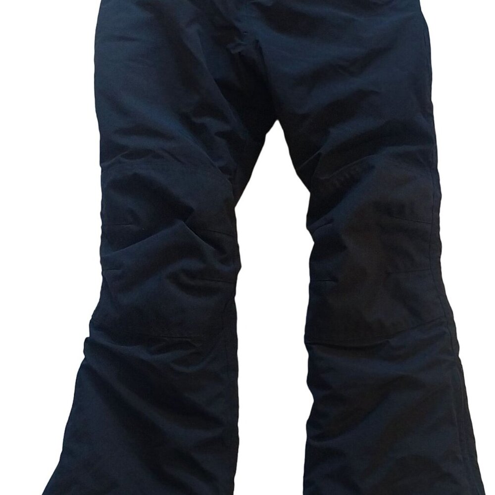 Lands End Black Snow Pants 12S With Elastic Waist & Zippered Pockets